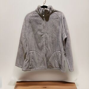 Bobbie Brooks Plus Fleece Jacket Women's Size 2X Gray Full Zip Soft EUC